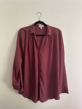 14th & Union Dusty Rose Button-Front Blouse